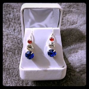 Red white and Blue earrings